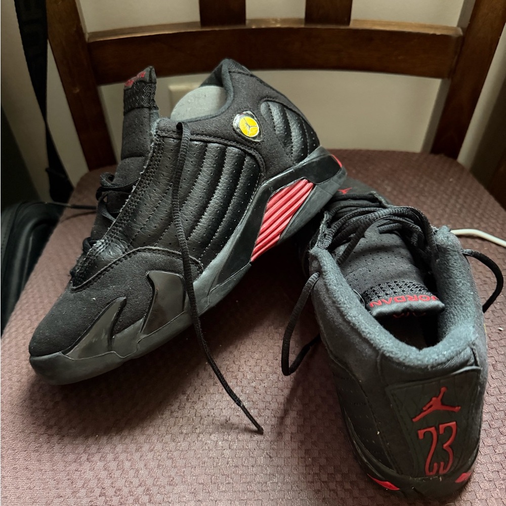 Jordan 14 Retro “ Last Shot “ Kids Sneakers Black and Red